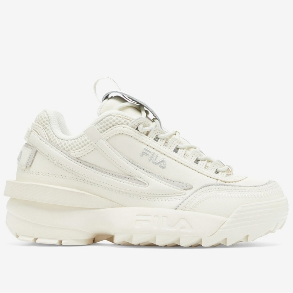 Fila Women's Disruptor II Exp Premium Platform Sneaker Size 7.5 OFF-White